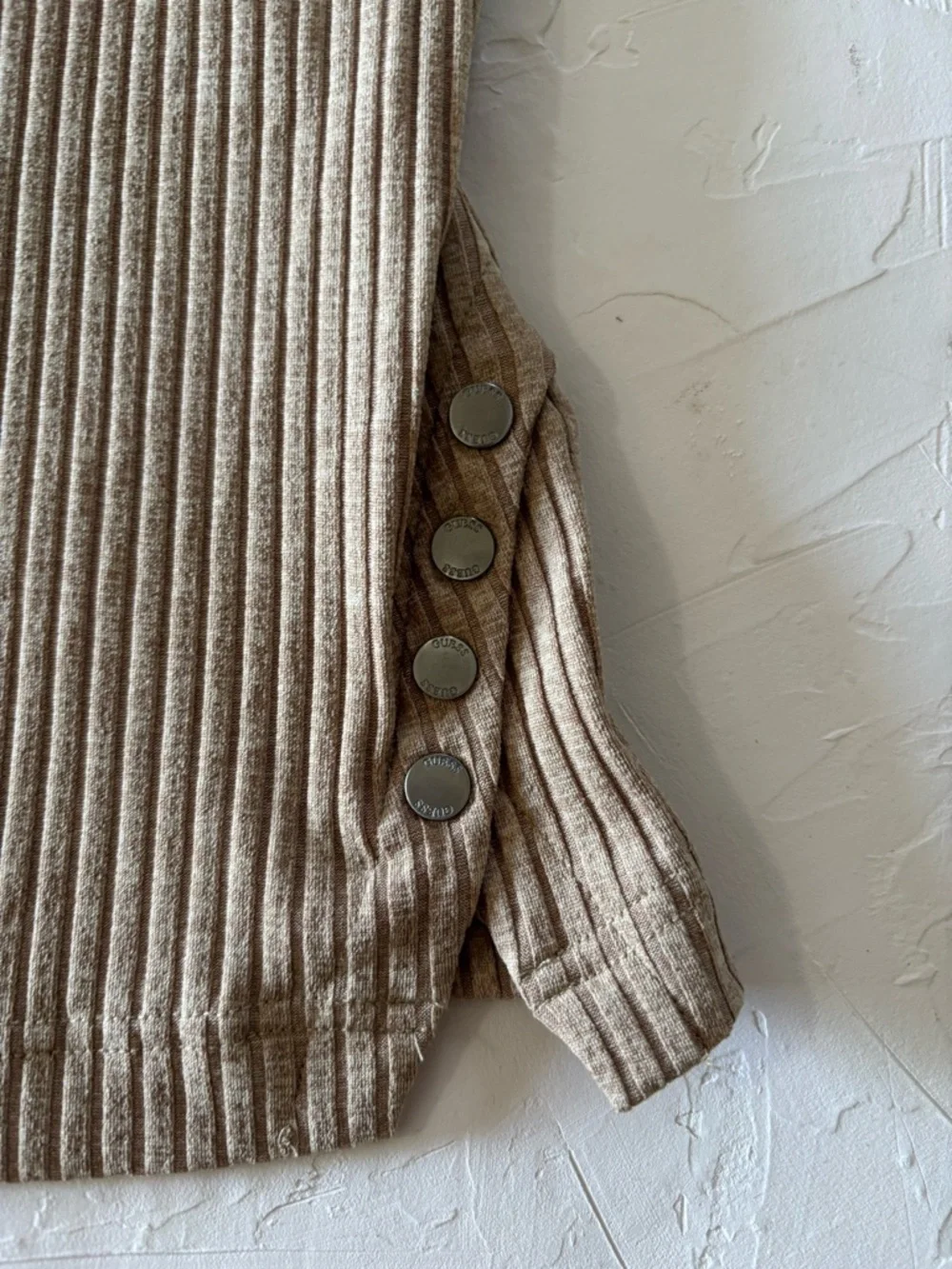 GUESS Dionne Buttons Ribbed Tank Top - Picture 2 of 10